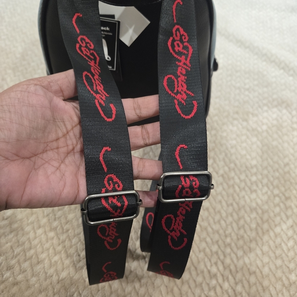 Ed Hardy Mini Blue Denim Back Pack Love Kills Slowly Skull Y2K NWT - Picture 9 of 15